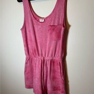 Le Lis Pink Women’s Romper with Drawstring Waist, Pockets, Lightweight